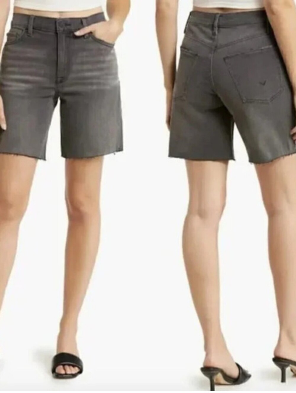 NWT Hudson Jada Denim Shorts In Charcoal Size 27